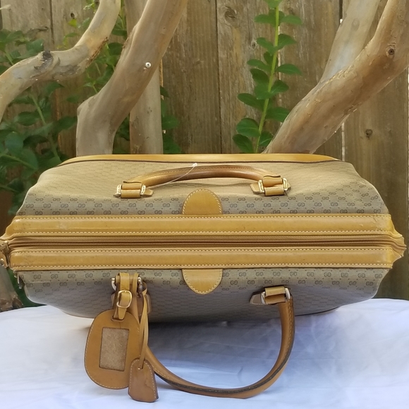 Vintage Gucci Overnight Weekender Travel Train case Boston bag - Picture 11 of 16